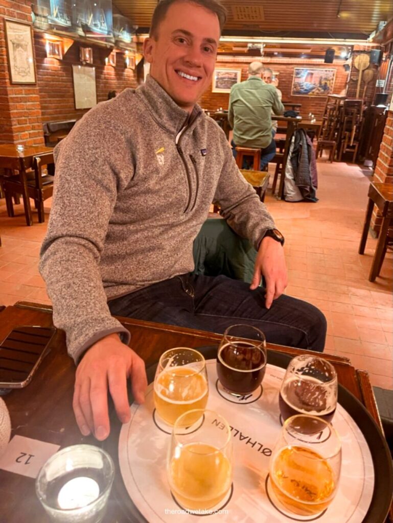 Beer flight at Ohallen in Tromso, Norway