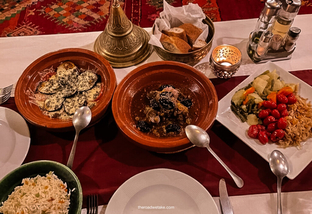 dining at desert luxury camp