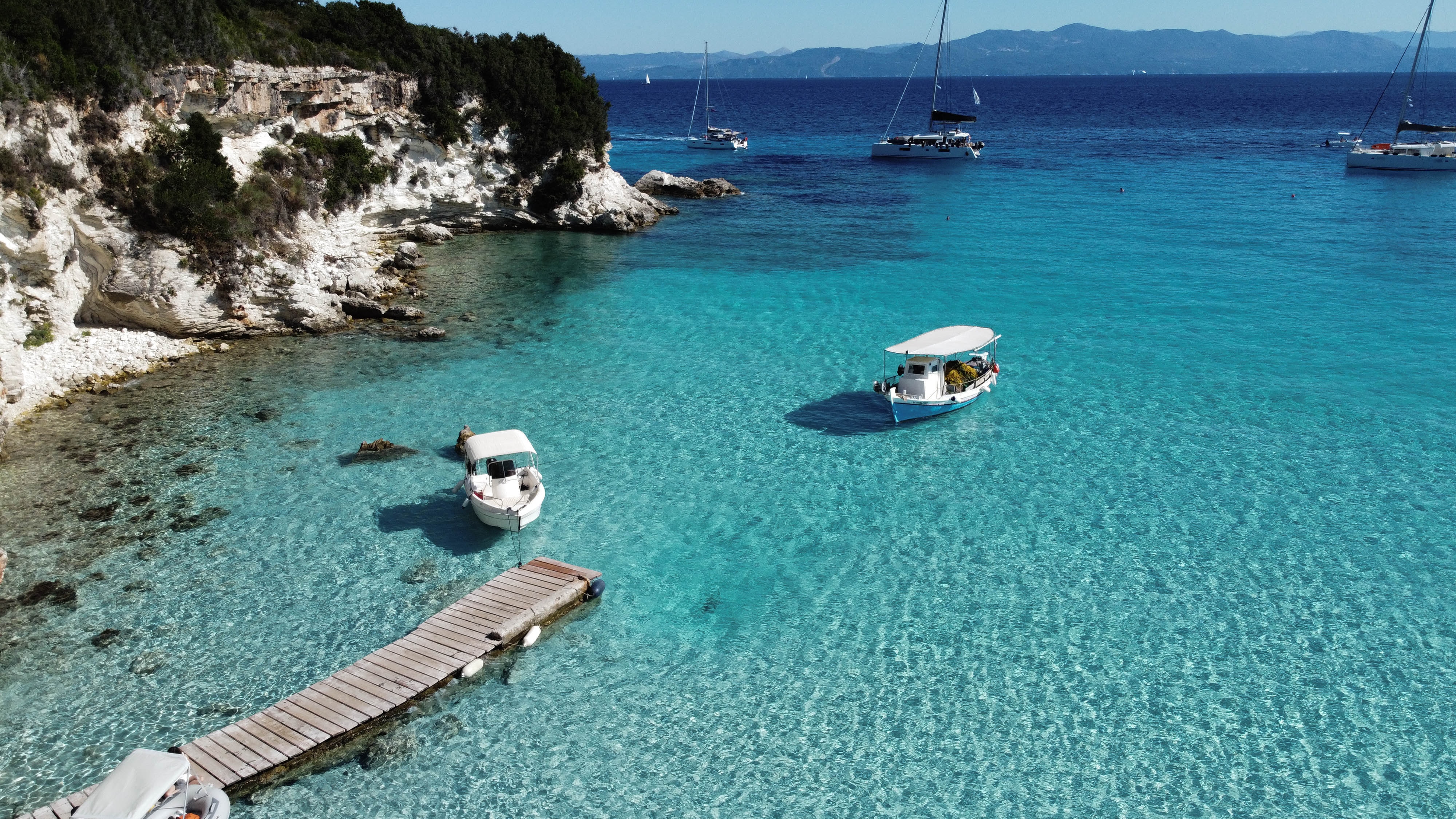 Boats off of Corfu