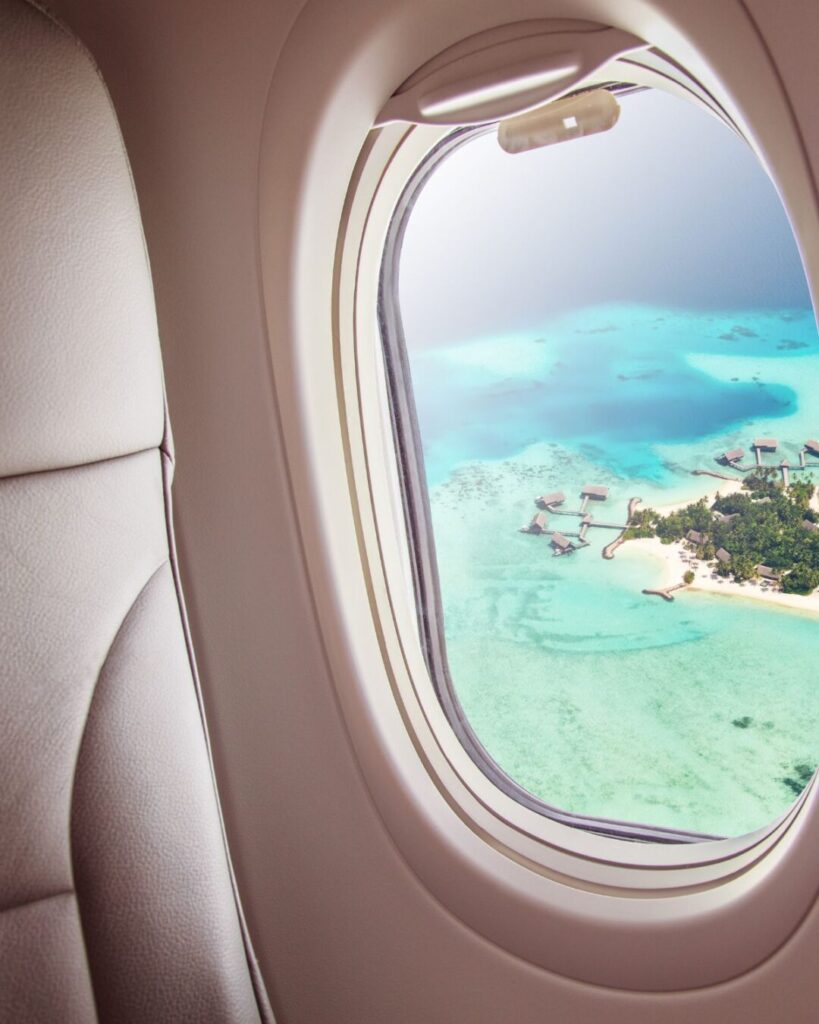 view of ocean from airplane